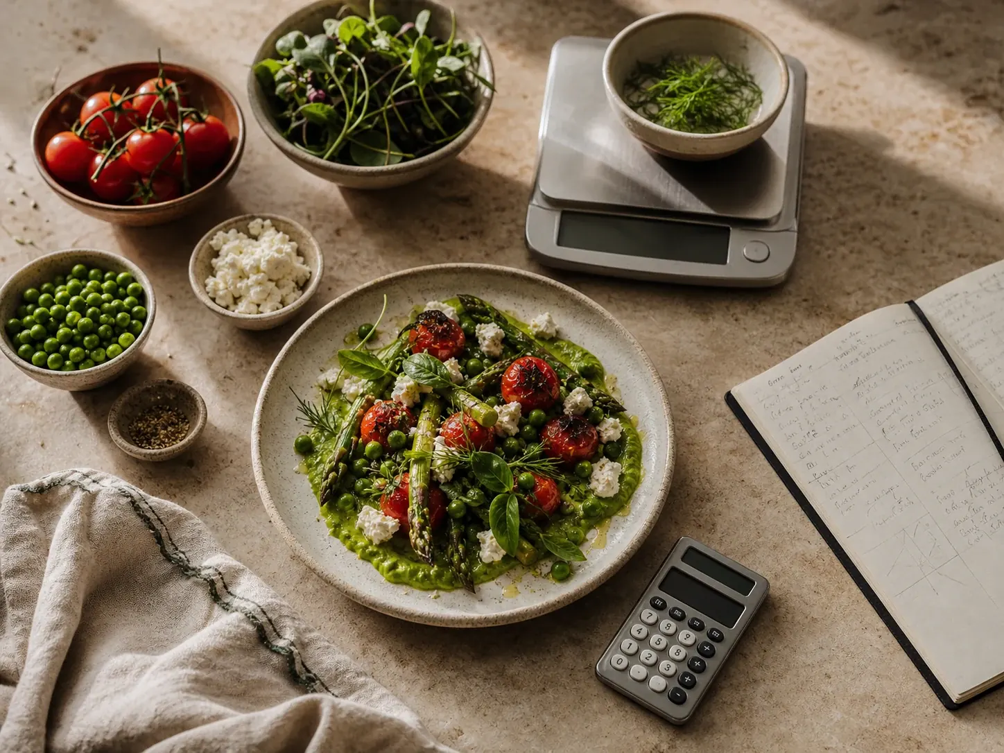 Kitchen scale and measuring vessels for cooking unit conversion
