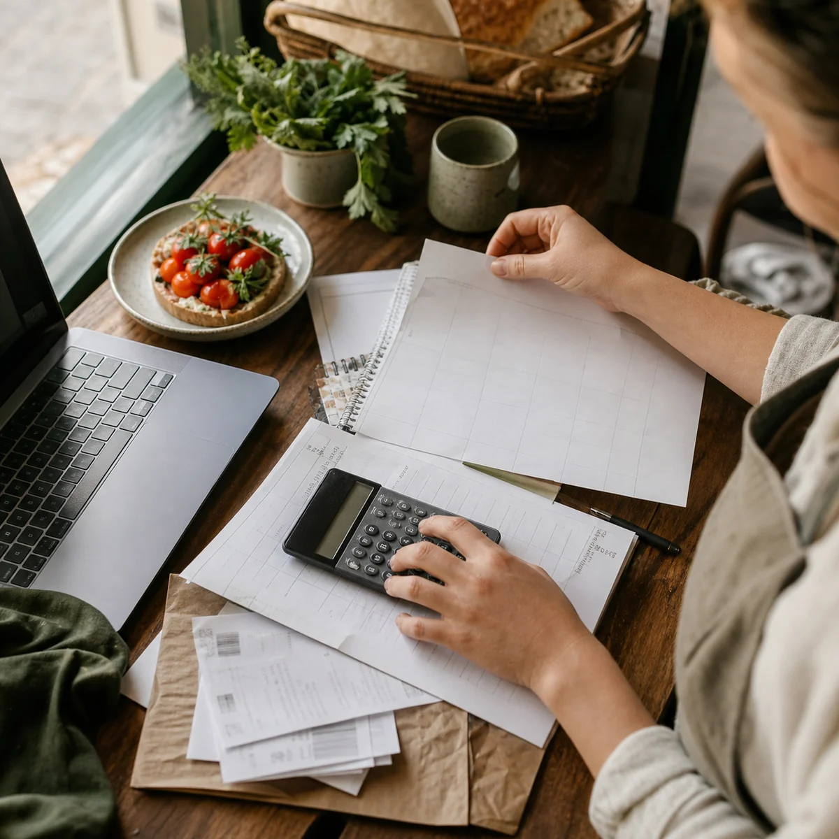 Food business owner preparing a digital menu link