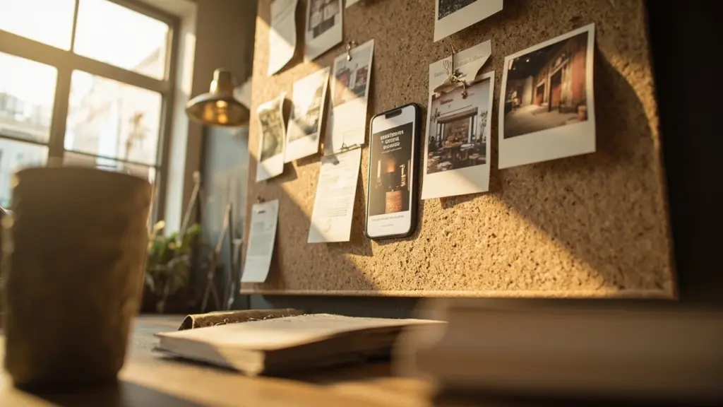 A wall of recent innovative marketing examples campaigns 2025 pinned as print and digital mockups