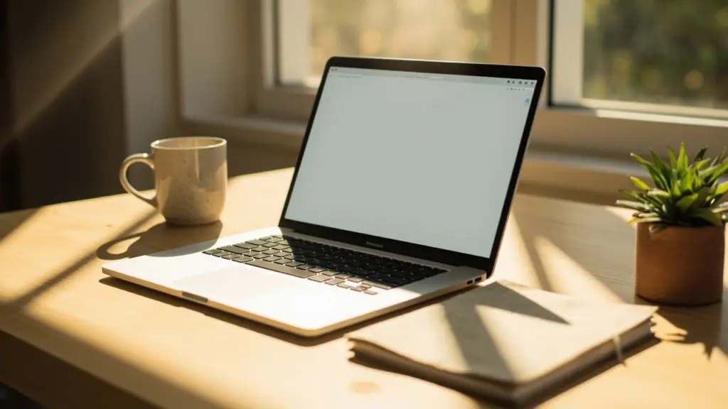 A laptop screen showing how to block websites on Chrome in a focused work setting